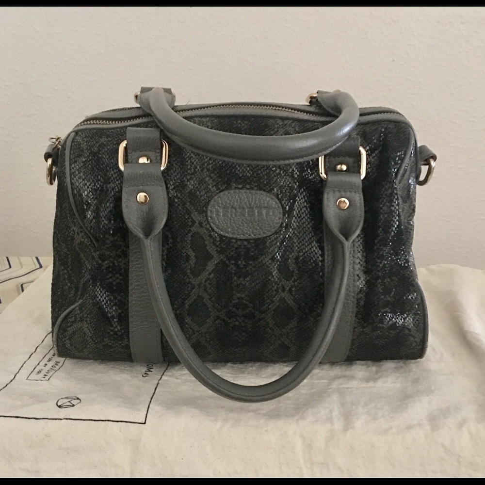 Terzetto Snakeskin Handbag Gray